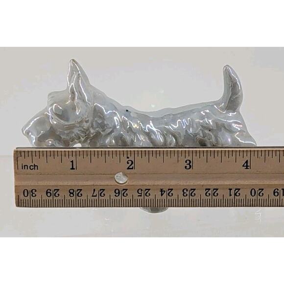 Vintage Porcelain Ceramic Dog Terrier Scottie Figurine 2.5" Tall Made In Japan - Picture 2 of 8